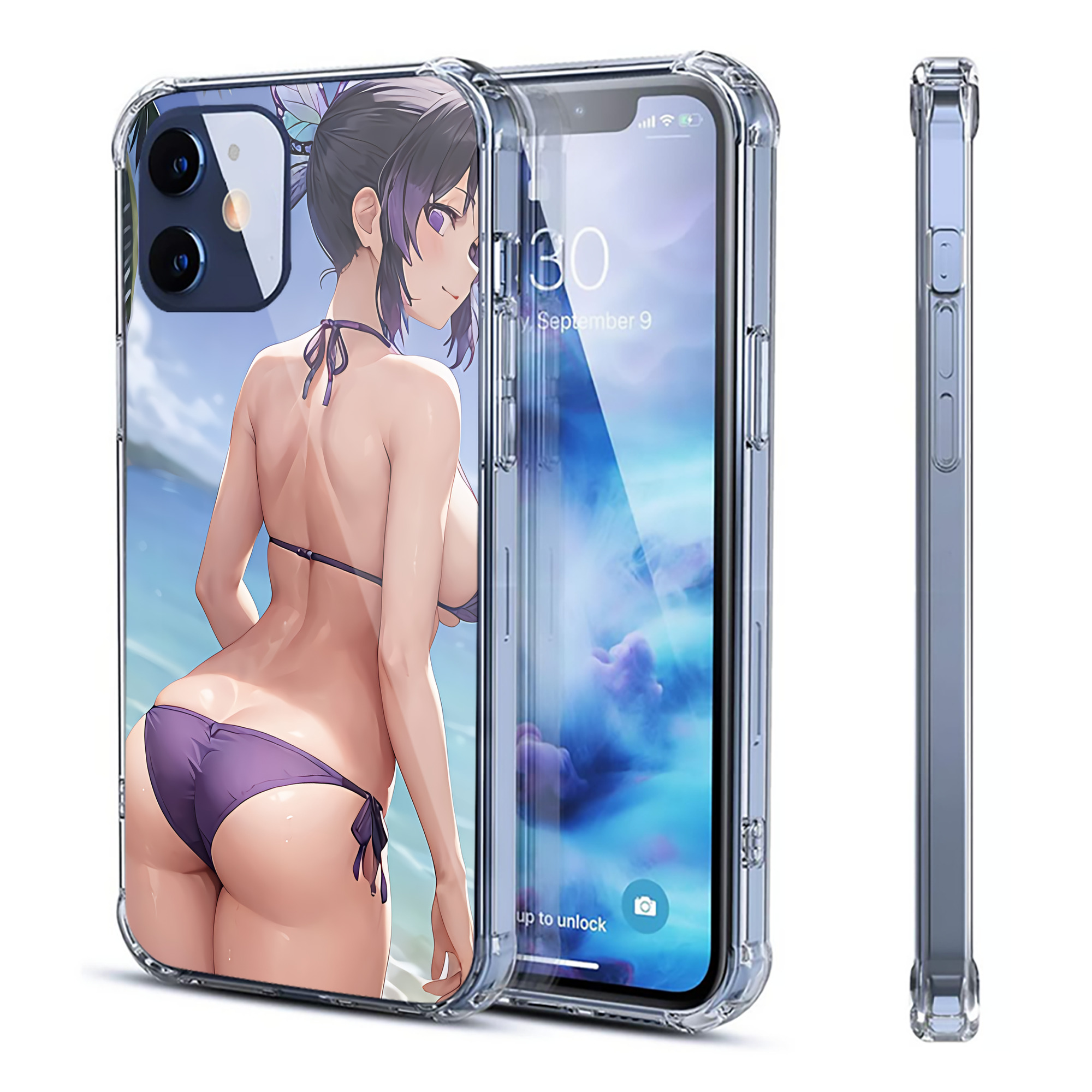 （画像用） 鬼滅の刃（きめつのやいば）蟲柱-胡蝶 しのぶ／こちょう しのぶ Kochou Shinobu 【iPhone 12シリーズ対応】透明スマホケース（クリアソフトケース）